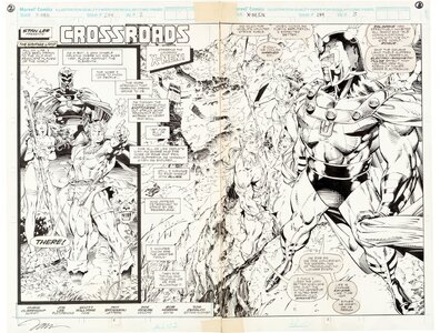 1991's Uncanny X-Men #274 page 2 & 3 by Jim Lee & Scott Williams b and w.jpg