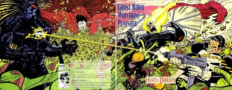 Hearts of Darkness Wolverine Ghost Rider Punisher spread art.jpg