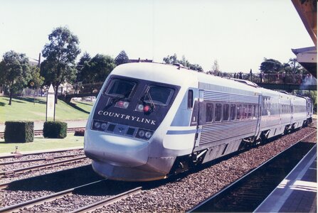 During 1995, as part of a demonstration, a tilting car from overseas, attached to an XPT set, ...jpg